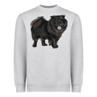 Heather Grey black chow chow Heavyweight Sweatshirt - RanaPortraitStore