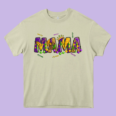 Mama Mardi Gras Heavy Core Tee Designed By Oliviacreatesart