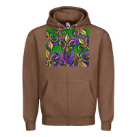 Chestnut Mardi Gras Fleur De Lis Zipper Hoodie - RanaPortraitStore