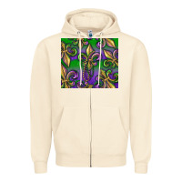 Sandshell Mardi Gras Fleur De Lis Zipper Hoodie - RanaPortraitStore