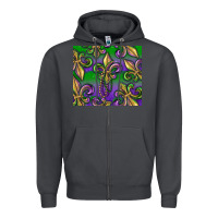 Smoke Mardi Gras Fleur De Lis Zipper Hoodie - RanaPortraitStore