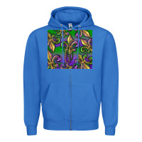 True Royal Mardi Gras Fleur De Lis Zipper Hoodie - RanaPortraitStore