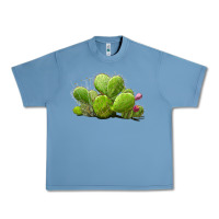 Pebble Blue Desert Prickly Pear Cactus Urban Heavy Tee - LillyAllenDesigns