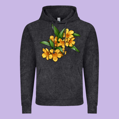 Yellow Jessamine Flower Illustrations Vintage Hoodie Designed By Lillyallendesigns