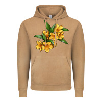 Vintage Camel Yellow Jessamine Flower Illustrations Vintage Hoodie - LillyAllenDesigns
