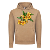 Vintage Coffee Yellow Jessamine Flower Illustrations Vintage Hoodie - LillyAllenDesigns