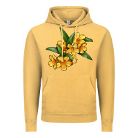Vintage Mustard Yellow Jessamine Flower Illustrations Vintage Hoodie - LillyAllenDesigns