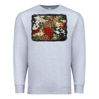 Heather Grey army cowhide leopard Christmas Premium Sweatshirt - Jasminsmagicworld