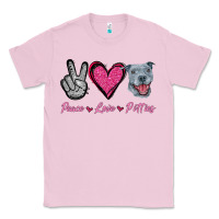 Bubblegum Pink Peace Love Pitties Classic Tee - Jasminsmagicworld