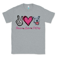 Heather Grey Peace Love Pitties Classic Tee - Jasminsmagicworld