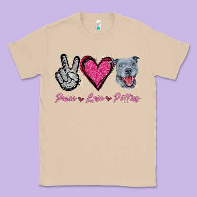 Peace Love Pitties Classic Tee Designed By Jasminsmagicworld