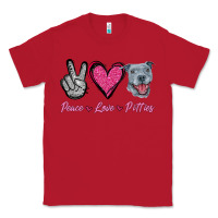 Red Peace Love Pitties Classic Tee - Jasminsmagicworld