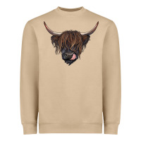 Mushroom Black highland cow Heavyweight Sweatshirt - RanaPortraitStore