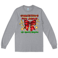 Heather Grey festive christmas message with crosses Long Sleeve Tee - CowhideDigitalArt