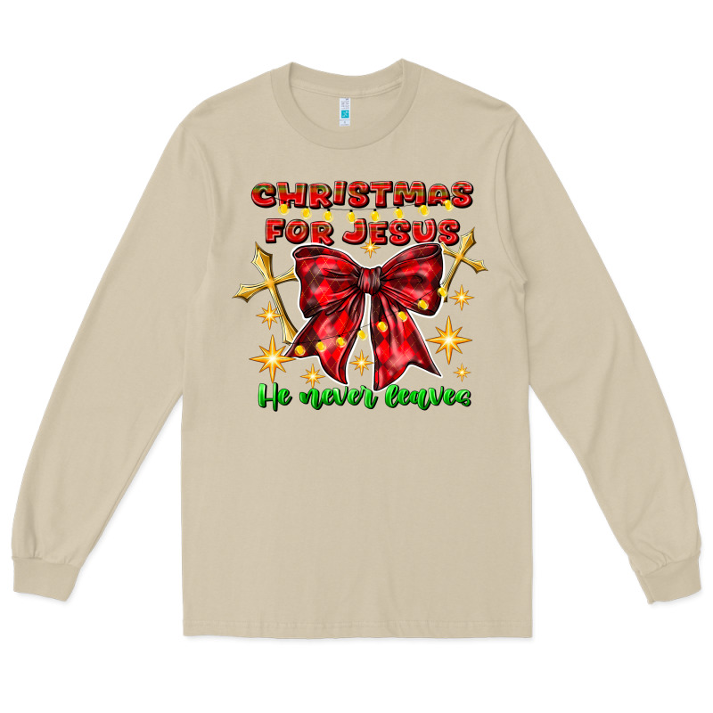 Festive Christmas Message With Crosses Long Sleeve Tee by CowhideDigitalArt | Teevron