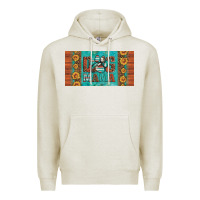 Oatmeal Heather dog mama license plate Premium Hoodie - Artiststas