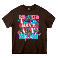 Chocolate Brown Proud navy Mom Mother's Day Heavy Core Tee - FaDigitalArtStudio