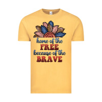 Vintage Mustard home of the free because of the brave Vintage Tee - BundleAndBundleShop