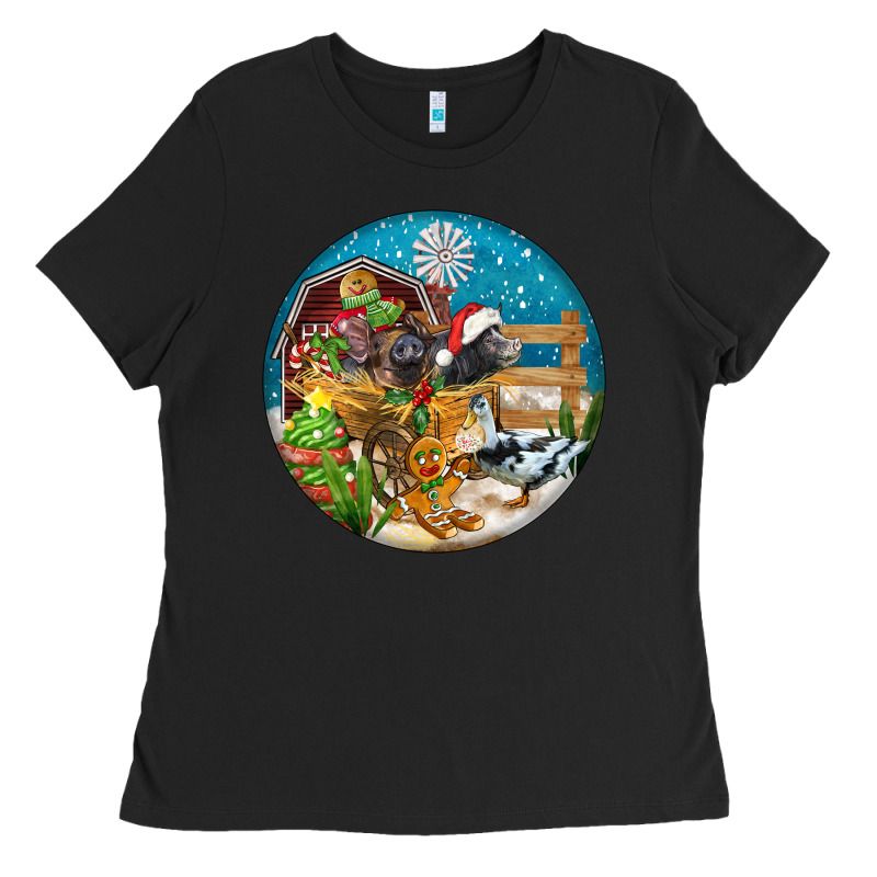 Christmas  Farm Animals Ladies Tee by FaDigitalArtStudio | Teevron