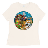 Bone Christmas  farm animals Ladies Tee - FaDigitalArtStudio