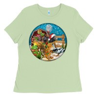 Matcha Christmas  farm animals Ladies Tee - FaDigitalArtStudio
