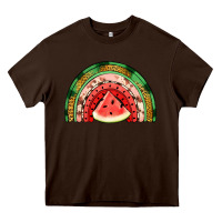 Chocolate Brown watermelon rainbow Heavy Core Tee - Jasminsmagicworld