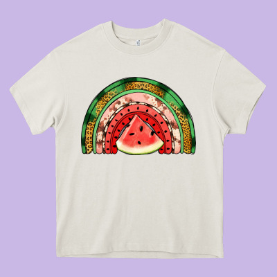 Watermelon Rainbow Heavy Core Tee Designed By Jasminsmagicworld