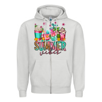 Dove Grey summer vibes coffee cups Zipper Hoodie - Jasminsmagicworld