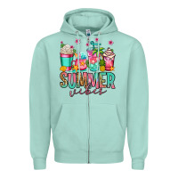 Seafoam summer vibes coffee cups Zipper Hoodie - Jasminsmagicworld