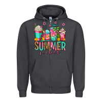 Smoke summer vibes coffee cups Zipper Hoodie - Jasminsmagicworld