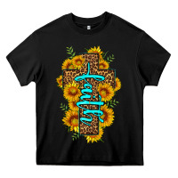 Black faith sunflower leopard cross olivia Heavy Core Tee - OliviaCreatesArt