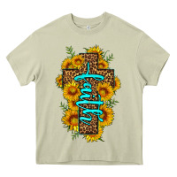 Mossy faith sunflower leopard cross olivia Heavy Core Tee - OliviaCreatesArt