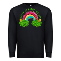 Black Happy St. Patrick's Day Rainbow And Shamrock Premium Sweatshirt - RanaPortraitStore