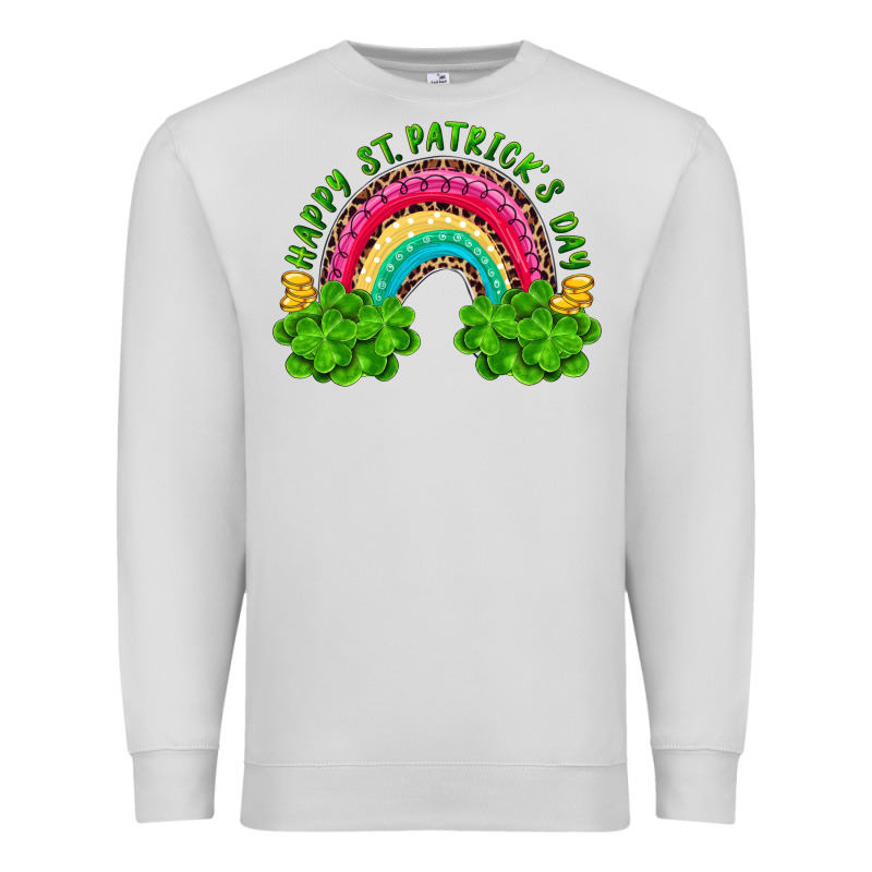 Happy St. Patrick's Day Rainbow And Shamrock Premium Sweatshirt by RanaPortraitStore | Teevron