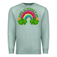 Seafoam Happy St. Patrick's Day Rainbow And Shamrock Premium Sweatshirt - RanaPortraitStore