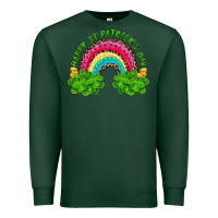 Sports Green Happy St. Patrick's Day Rainbow And Shamrock Premium Sweatshirt - RanaPortraitStore