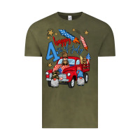 Vintage Olive 4th of july truck  1 Vintage Tee - BundleAndBundleShop