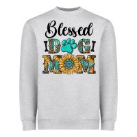Heather Grey Blessed dog mom Heavyweight Sweatshirt - RanaPortraitStore