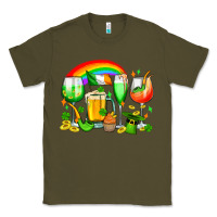 Army Green wine glasses st. patricks Classic Tee - OliviaCreatesArt