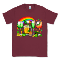 Burgundy wine glasses st. patricks Classic Tee - OliviaCreatesArt