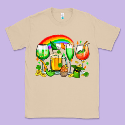Wine Glasses St. Patricks Classic Tee Designed By Oliviacreatesart