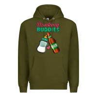 Army Green Drinking Buddies Premium Hoodie - Jasminsmagicworld