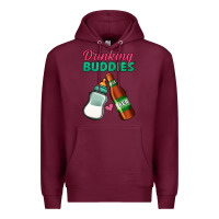 Burgundy Drinking Buddies Premium Hoodie - Jasminsmagicworld