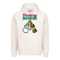 Pale Pink Drinking Buddies Premium Hoodie - Jasminsmagicworld