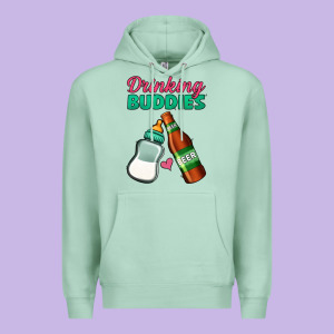 Drinking Buddies Premium Hoodie Designed By Jasminsmagicworld
