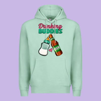Drinking Buddies Premium Hoodie Designed By Jasminsmagicworld