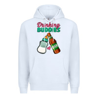 White Drinking Buddies Premium Hoodie - Jasminsmagicworld