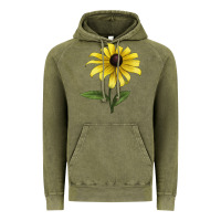 Vintage Olive Black Eyed Susan Flower Illustrations Vintage Hoodie - LillyAllenDesigns