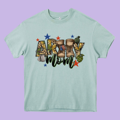 Army Mom Heavy Core Tee Designed By Fadigitalartstudio