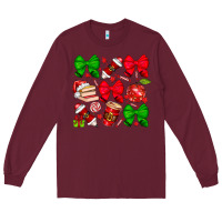 Burgundy Christmas teacher Long Sleeve Tee - CowhideDigitalArt